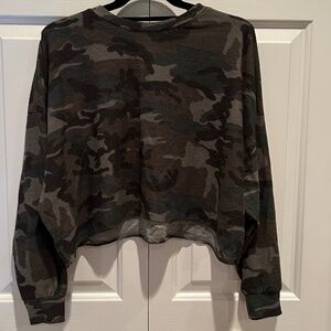Relaxed Fit Camo Crop Top